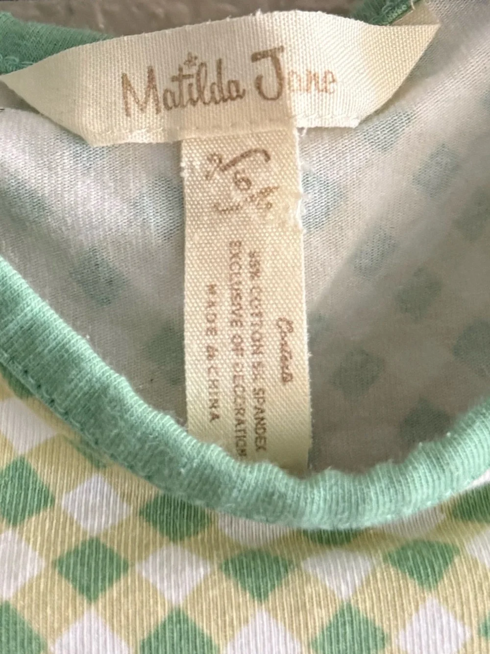Matilda Jane Green Gingham Tiered Twirl Dress Girls Size 6